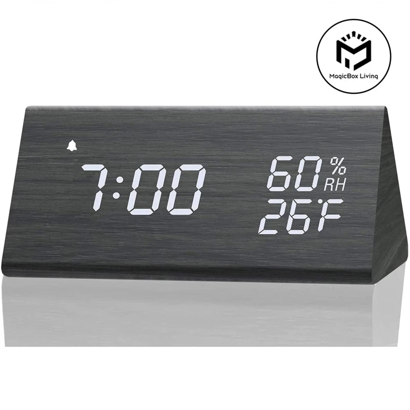 Wooden LED Alarm Clock