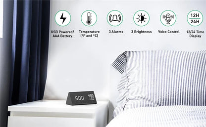 Wooden LED Alarm Clock