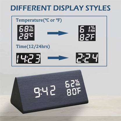 Wooden LED Alarm Clock