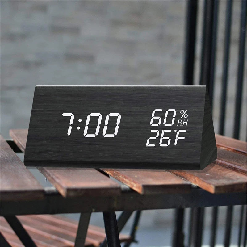 Wooden LED Alarm Clock