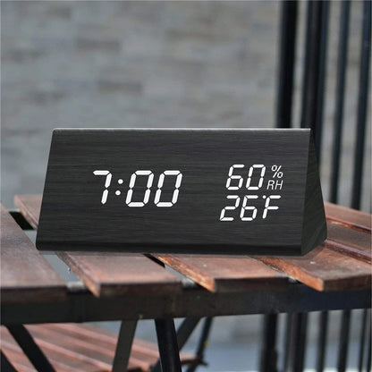 Wooden LED Alarm Clock