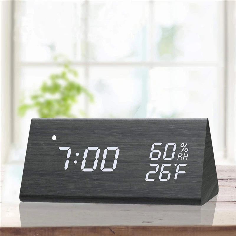 Wooden LED Alarm Clock