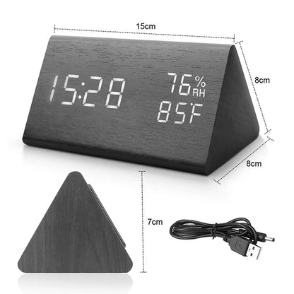 Wooden LED Alarm Clock