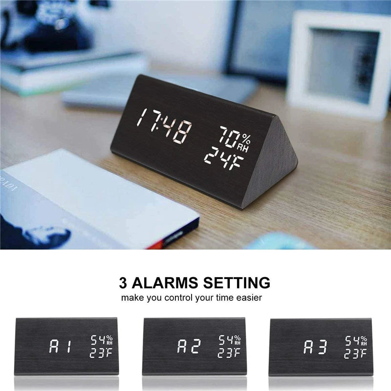 Wooden LED Alarm Clock