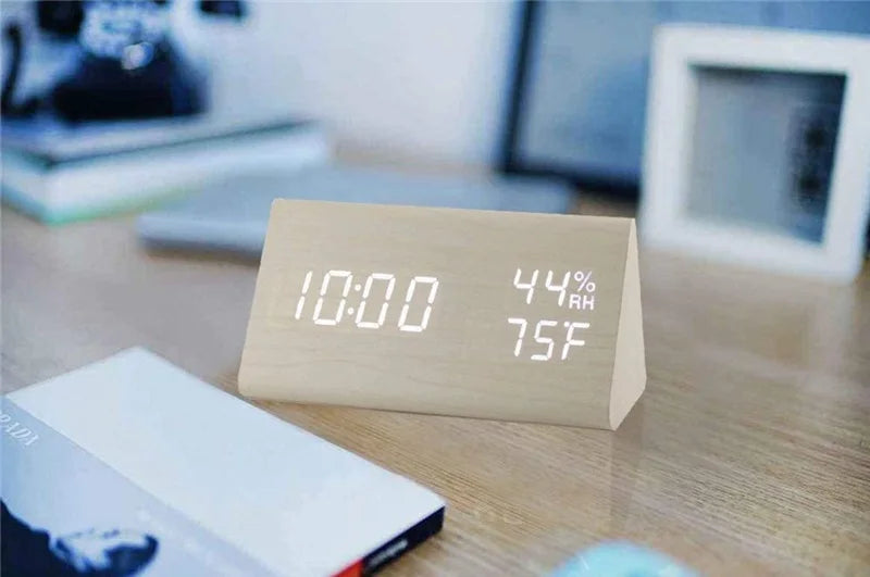 Wooden LED Alarm Clock
