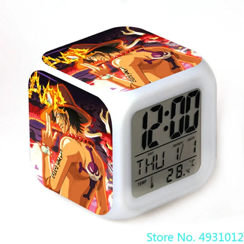 8x8x8cm Anime One Piece LED Alarm