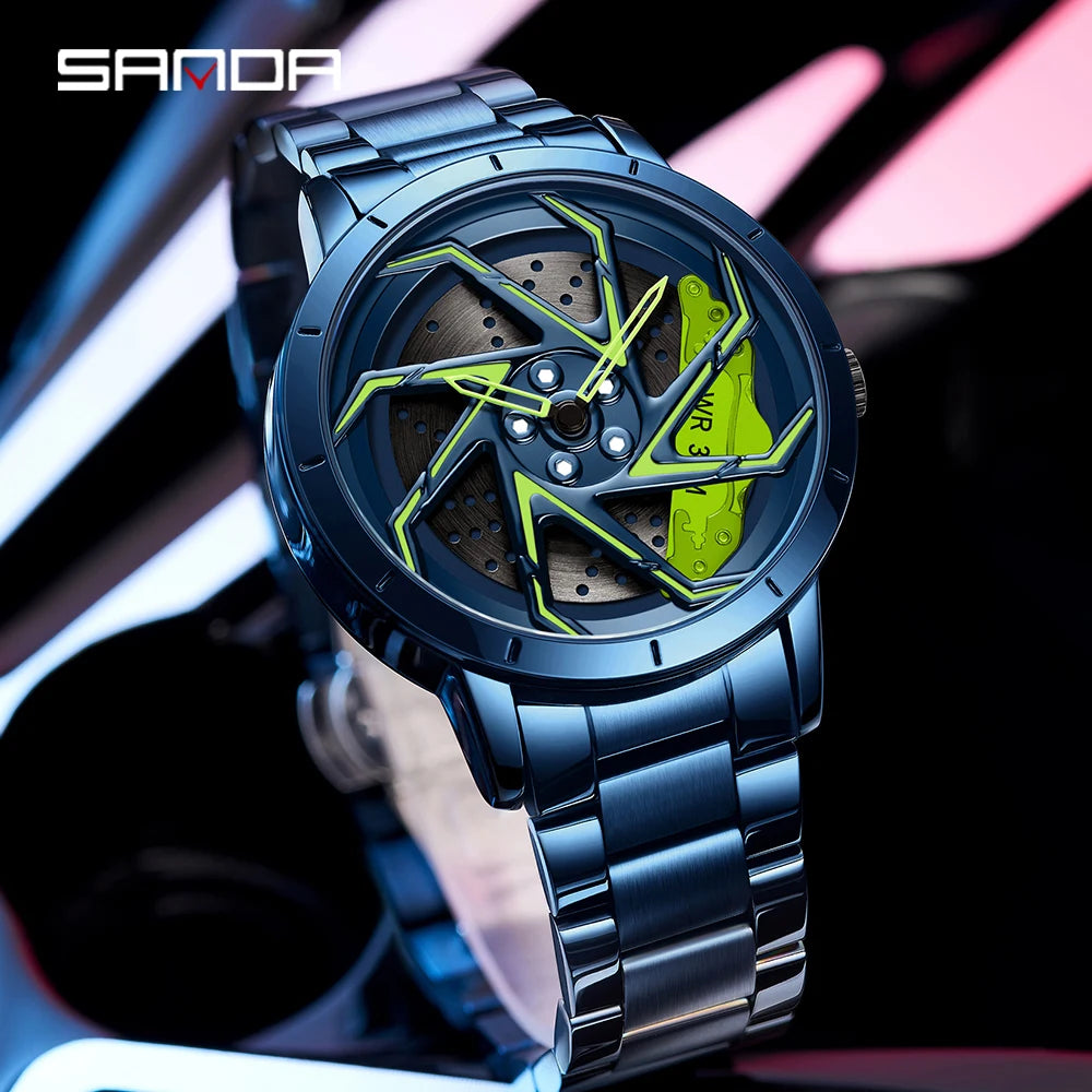 SANDA Spinning Car Rim Watch
