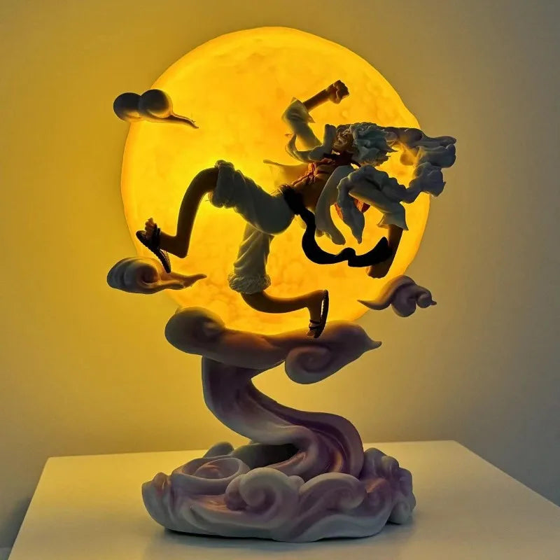 One Piece Anime Figure Nika Sun God 5 Gear Luffy Flying To The Moon Night Light