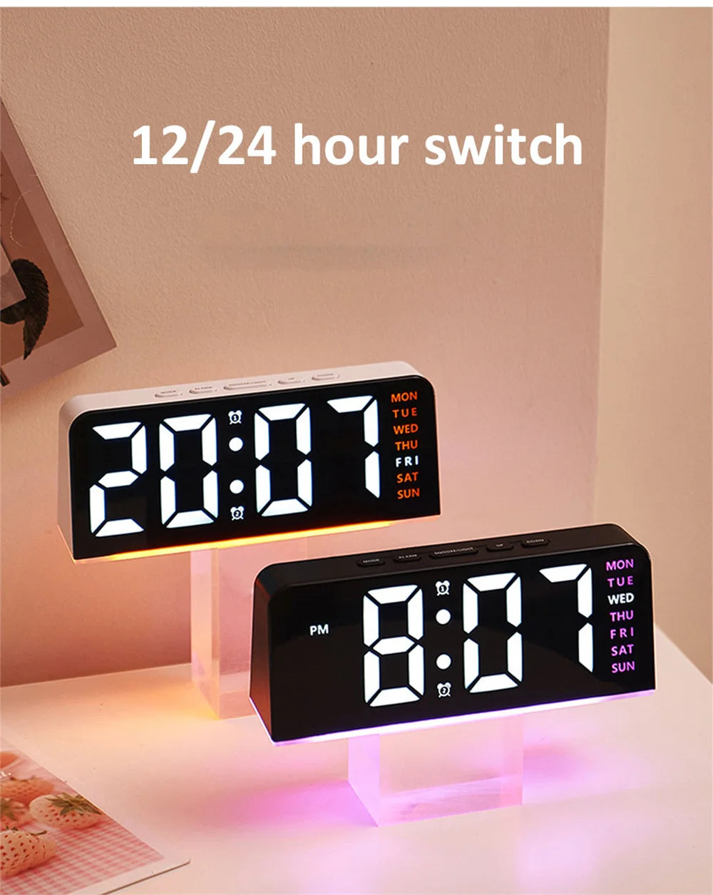 7'' LED Digital Alarm Clock/Night Light