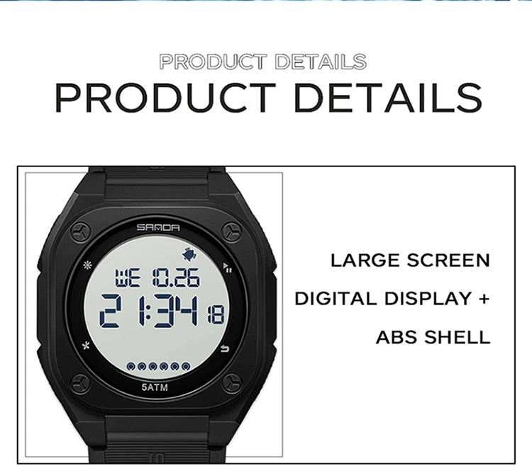 SANDA New Fashion Men Electronic Watch