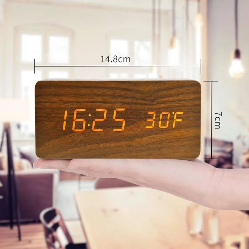 Wooden Digital Alarm Clock
