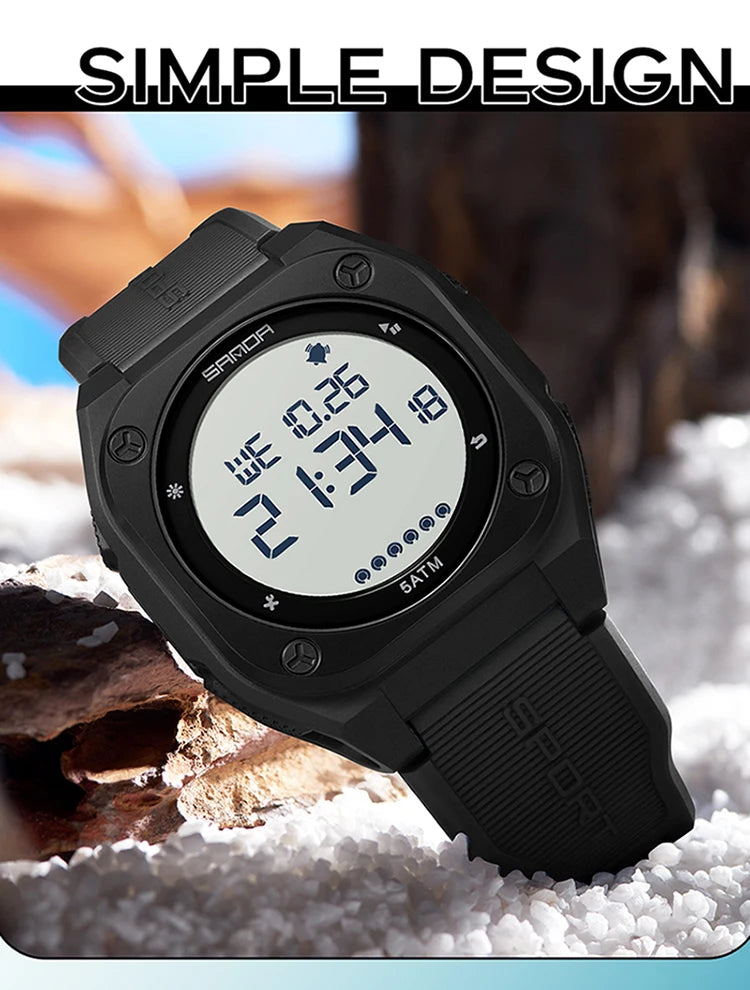 SANDA New Fashion Men Electronic Watch