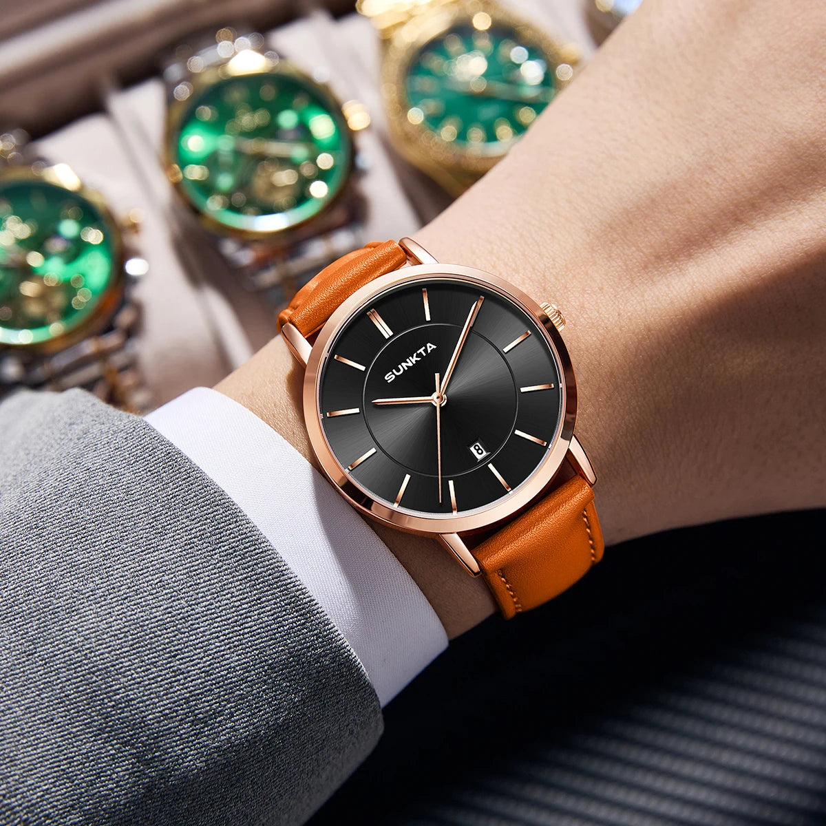 LIGE Sunkta Ultra Thin Watches for Retro Business
