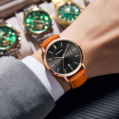 LIGE Sunkta Ultra Thin Watches for Retro Business