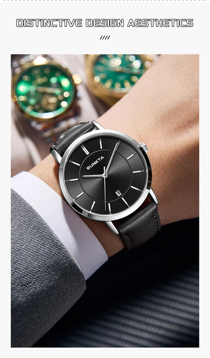 LIGE Sunkta Ultra Thin Watches for Retro Business