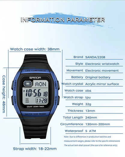 SANDA New Fashion Youth Electronic Watch