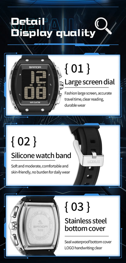 SANDA Fashion Men's Digital Watch