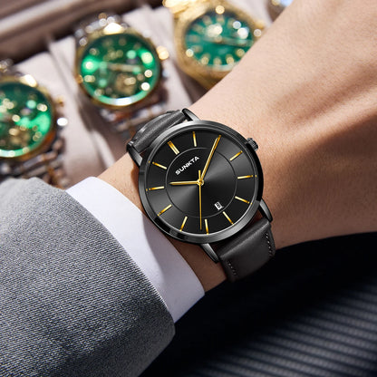 LIGE Sunkta Ultra Thin Watches for Retro Business