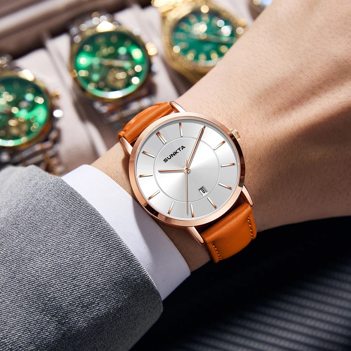 LIGE Sunkta Ultra Thin Watches for Retro Business