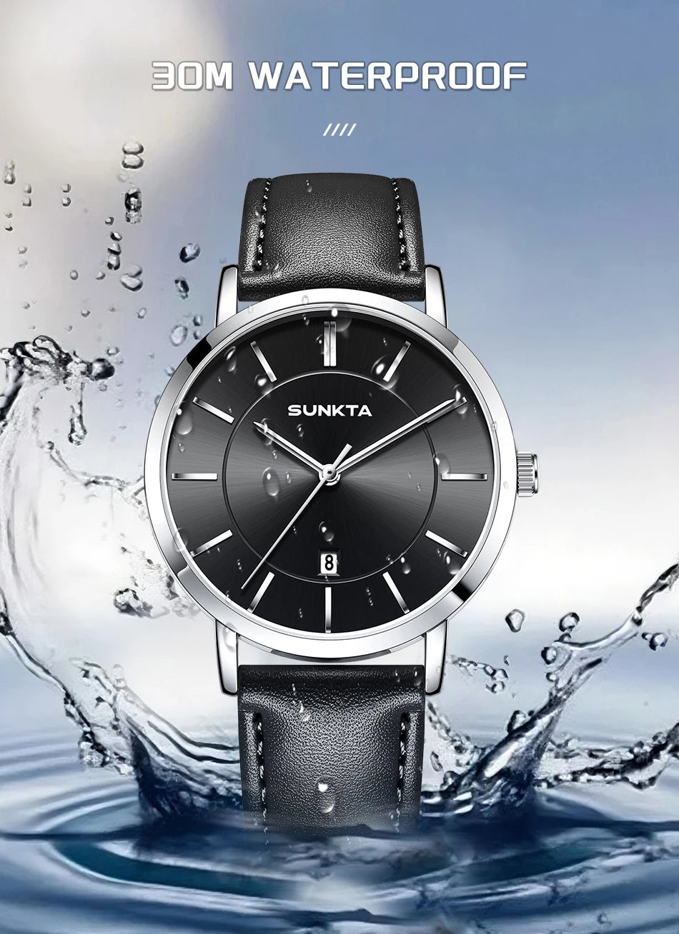 LIGE Sunkta Ultra Thin Watches for Retro Business