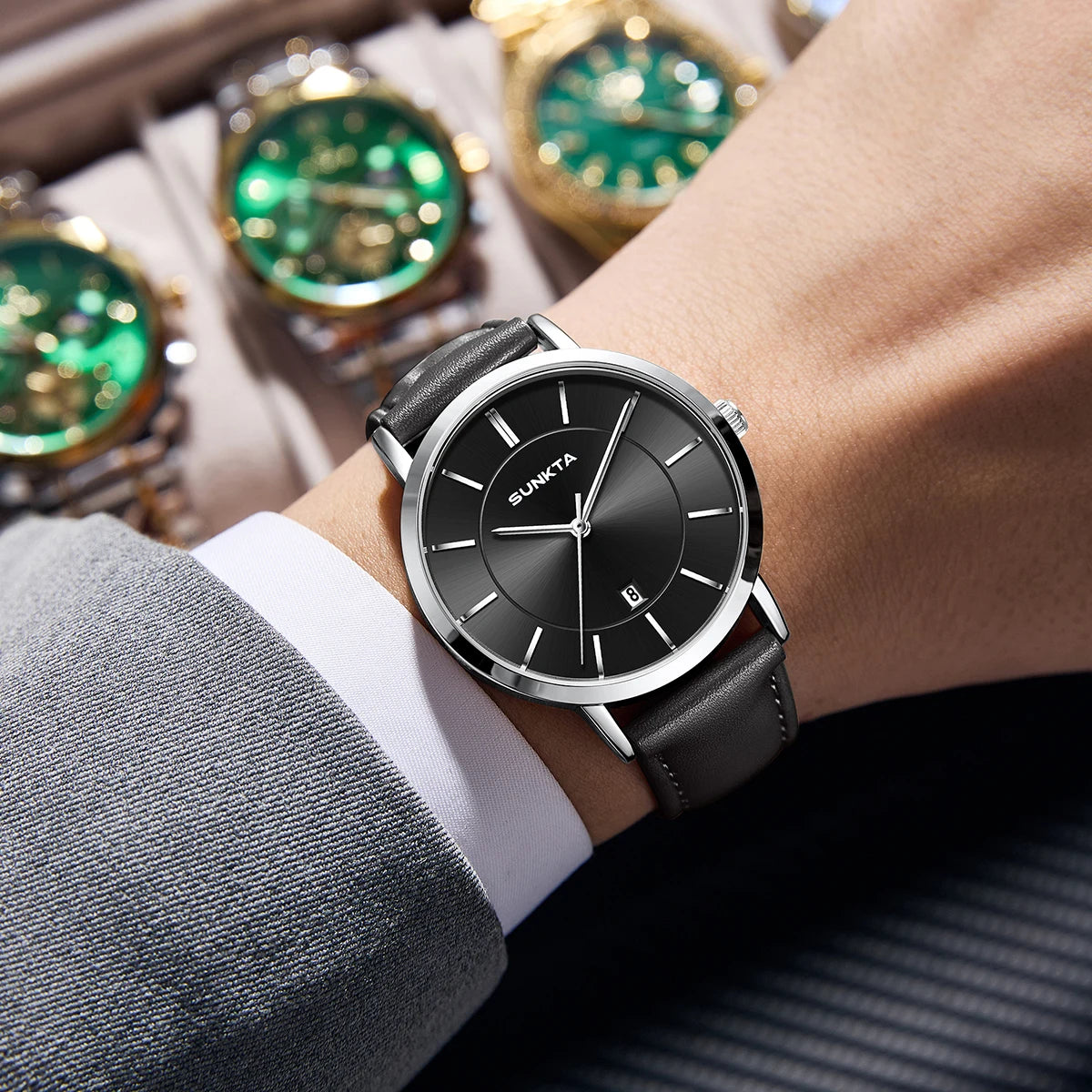 LIGE Sunkta Ultra Thin Watches for Retro Business