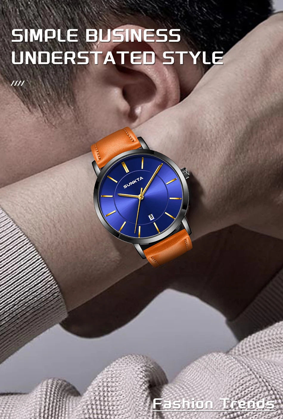 LIGE Sunkta Ultra Thin Watches for Retro Business