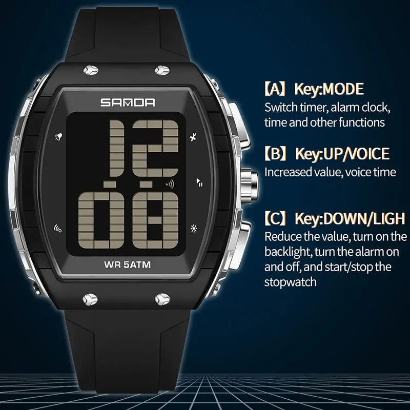 SANDA Fashion Men's Digital Watch