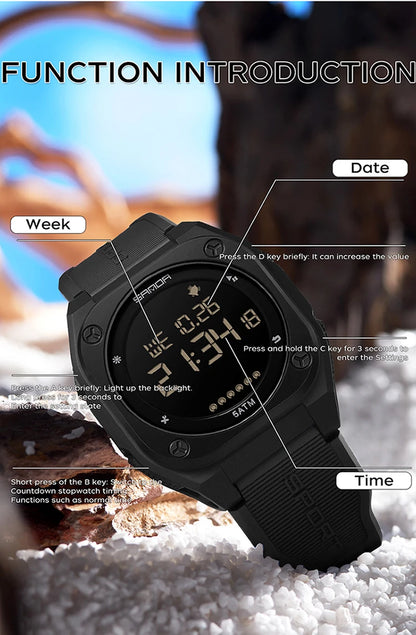 SANDA New Fashion Men Electronic Watch