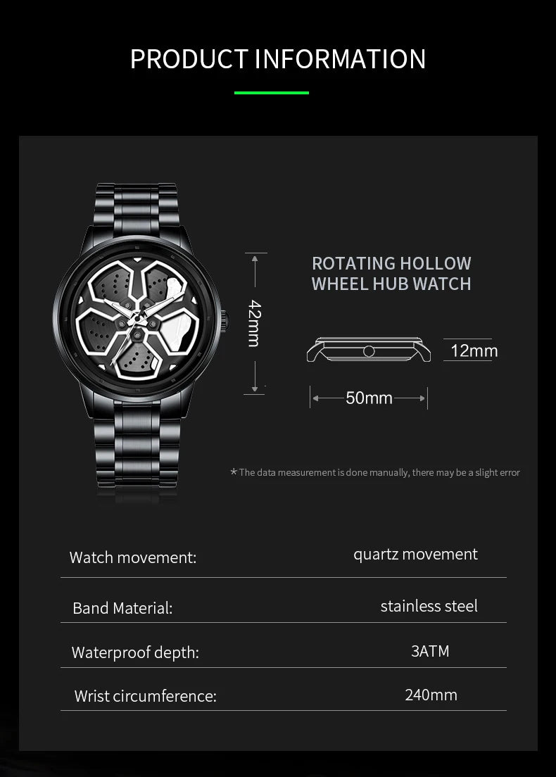 Spinning Car Rim Watch