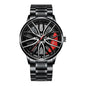 Rotating Car Rim Stainless Steel Watch