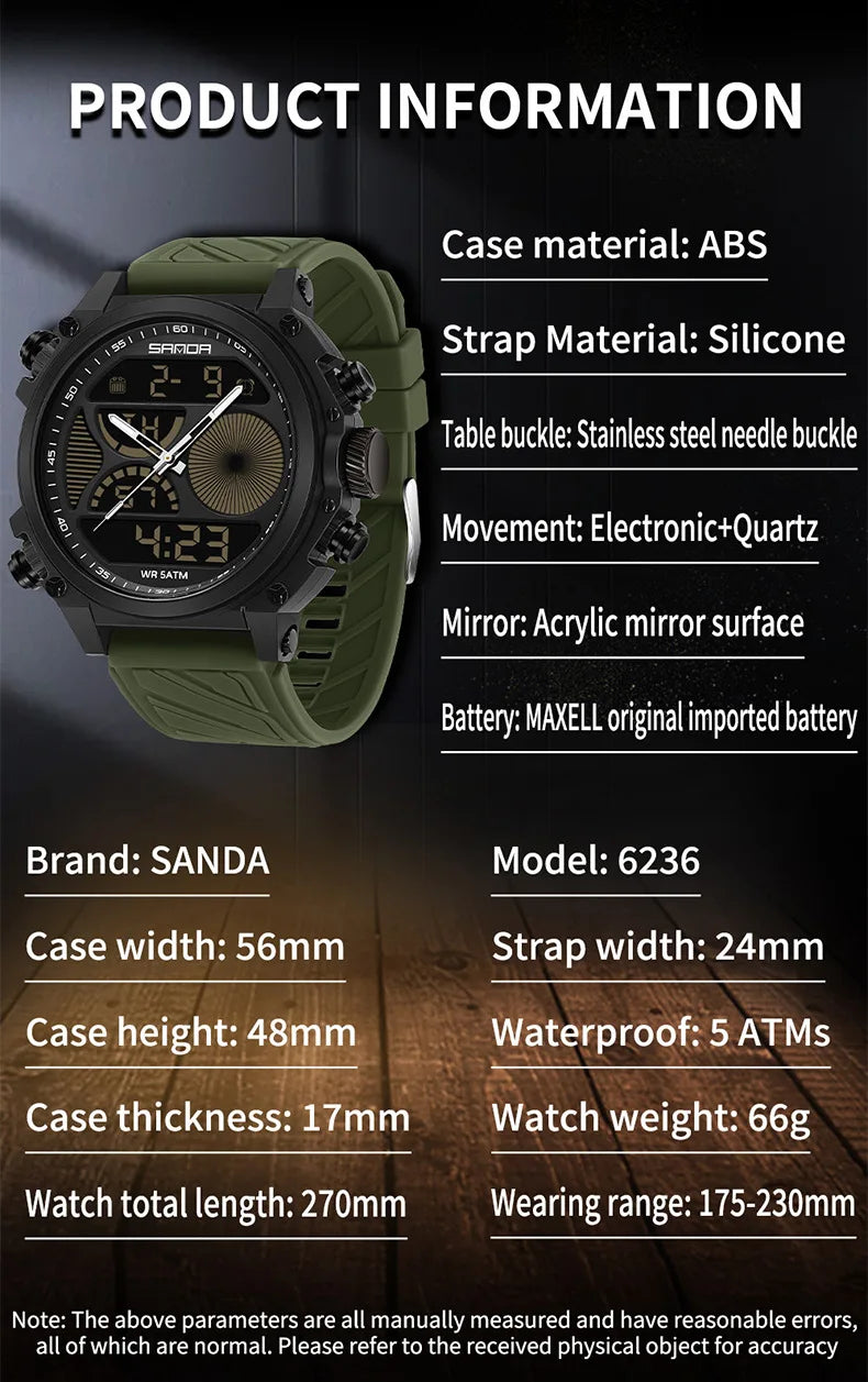 SANDA 6236 Military Led Digital Watch