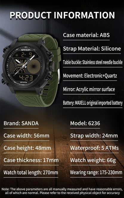 SANDA 6236 Military Led Digital Watch
