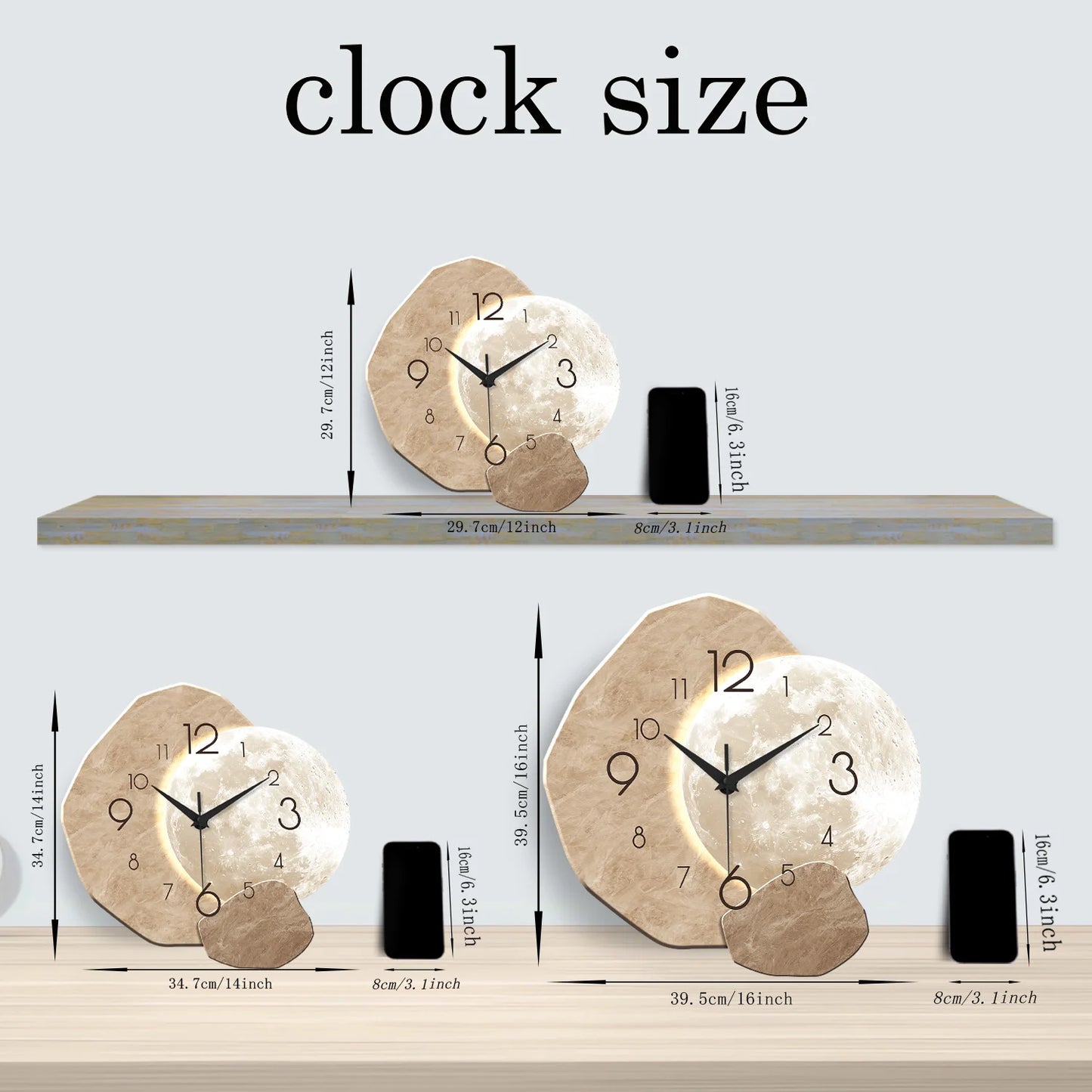 Modern Simple Moon Clock