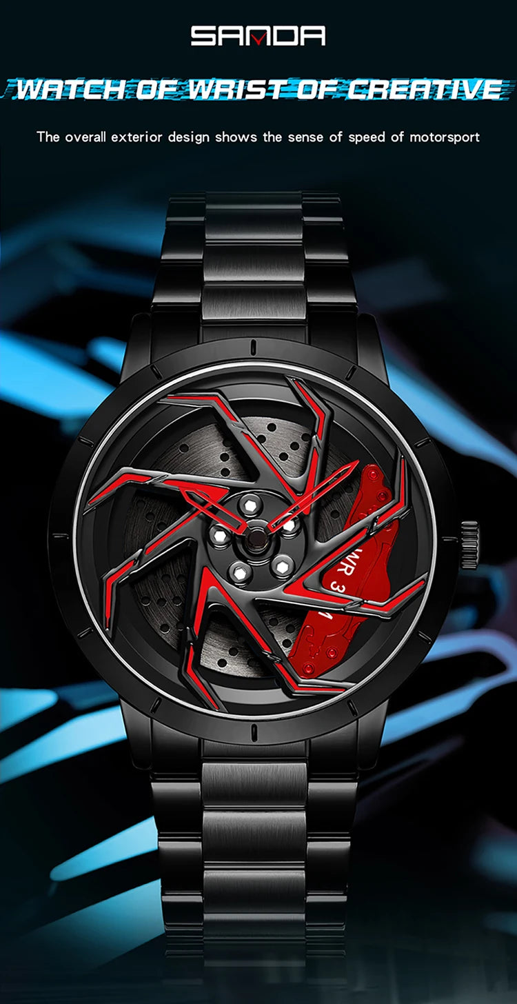 SANDA Spinning Car Rim Watch