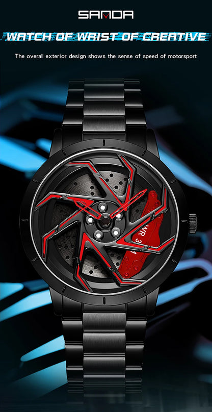 SANDA Spinning Car Rim Watch