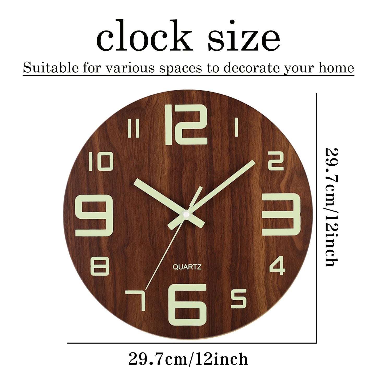 12 Inch Luminous Nordic Clock