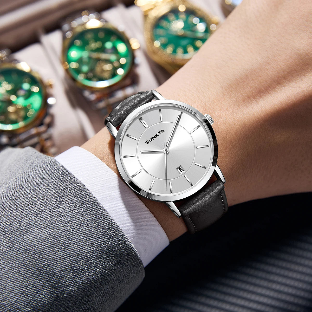 LIGE Sunkta Ultra Thin Watches for Retro Business