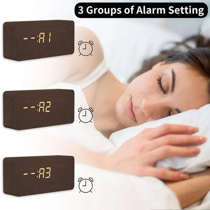 Wooden Digital Alarm Clock