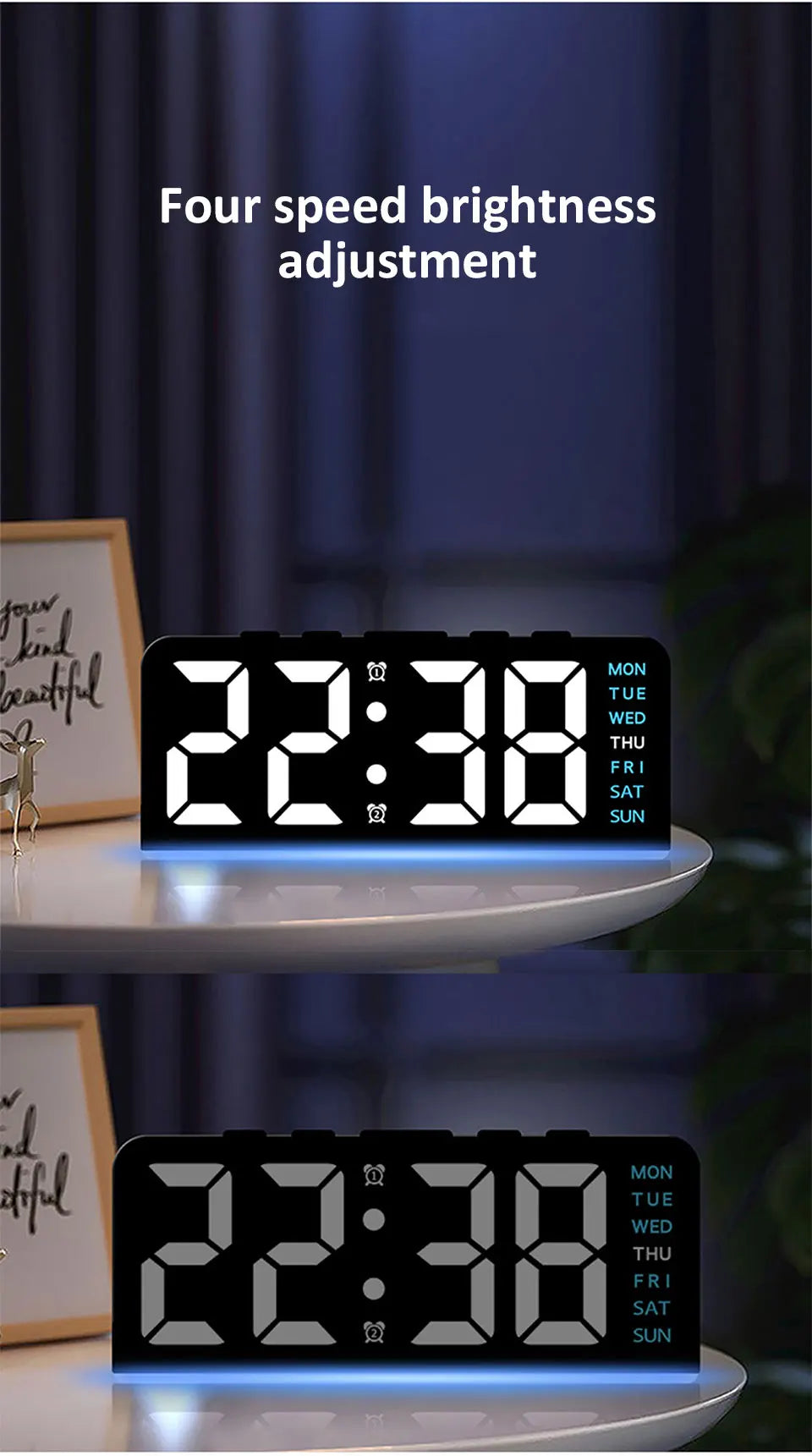 7'' LED Digital Alarm Clock/Night Light