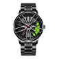 Rotating Car Rim Stainless Steel Watch
