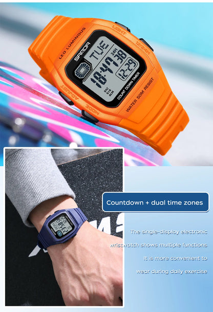 SANDA New Fashion Youth Electronic Watch