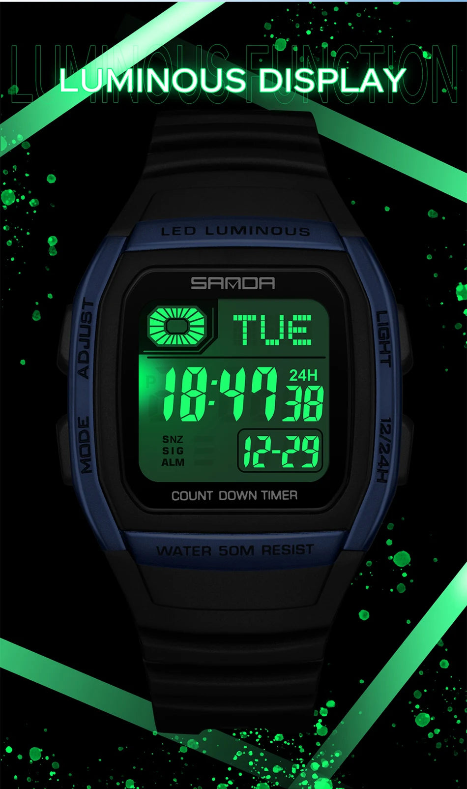 SANDA New Fashion Youth Electronic Watch