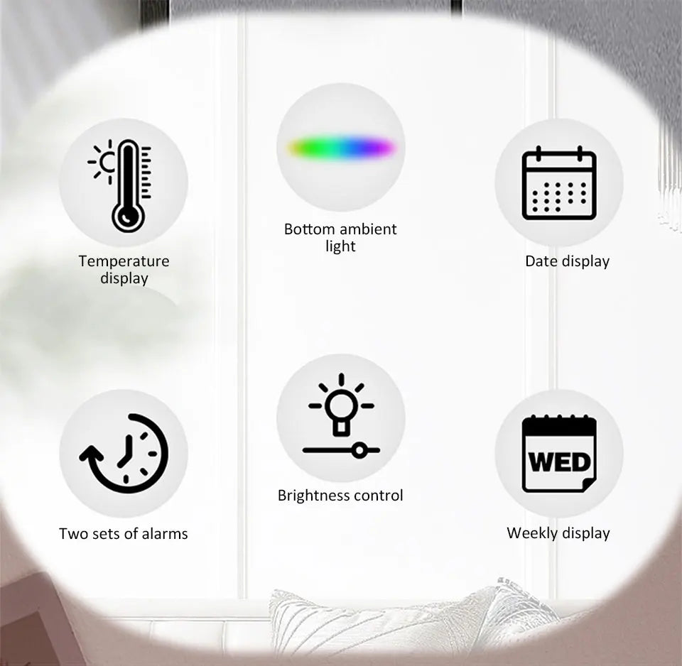 7'' LED Digital Alarm Clock/Night Light