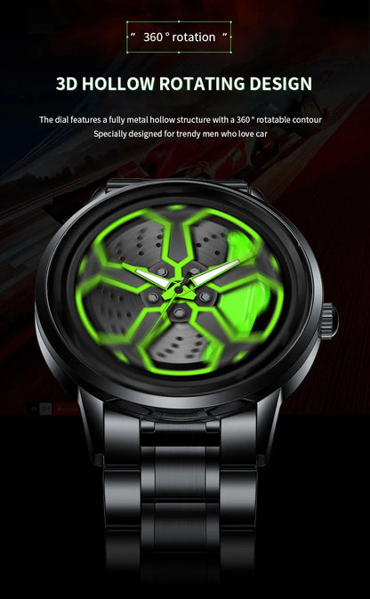 Spinning Car Rim Watch