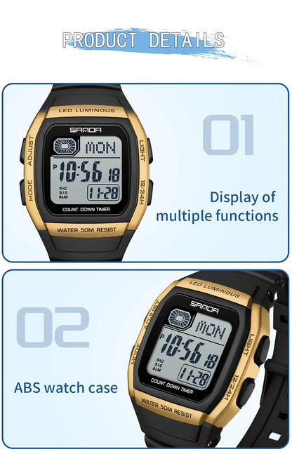 SANDA New Fashion Youth Electronic Watch