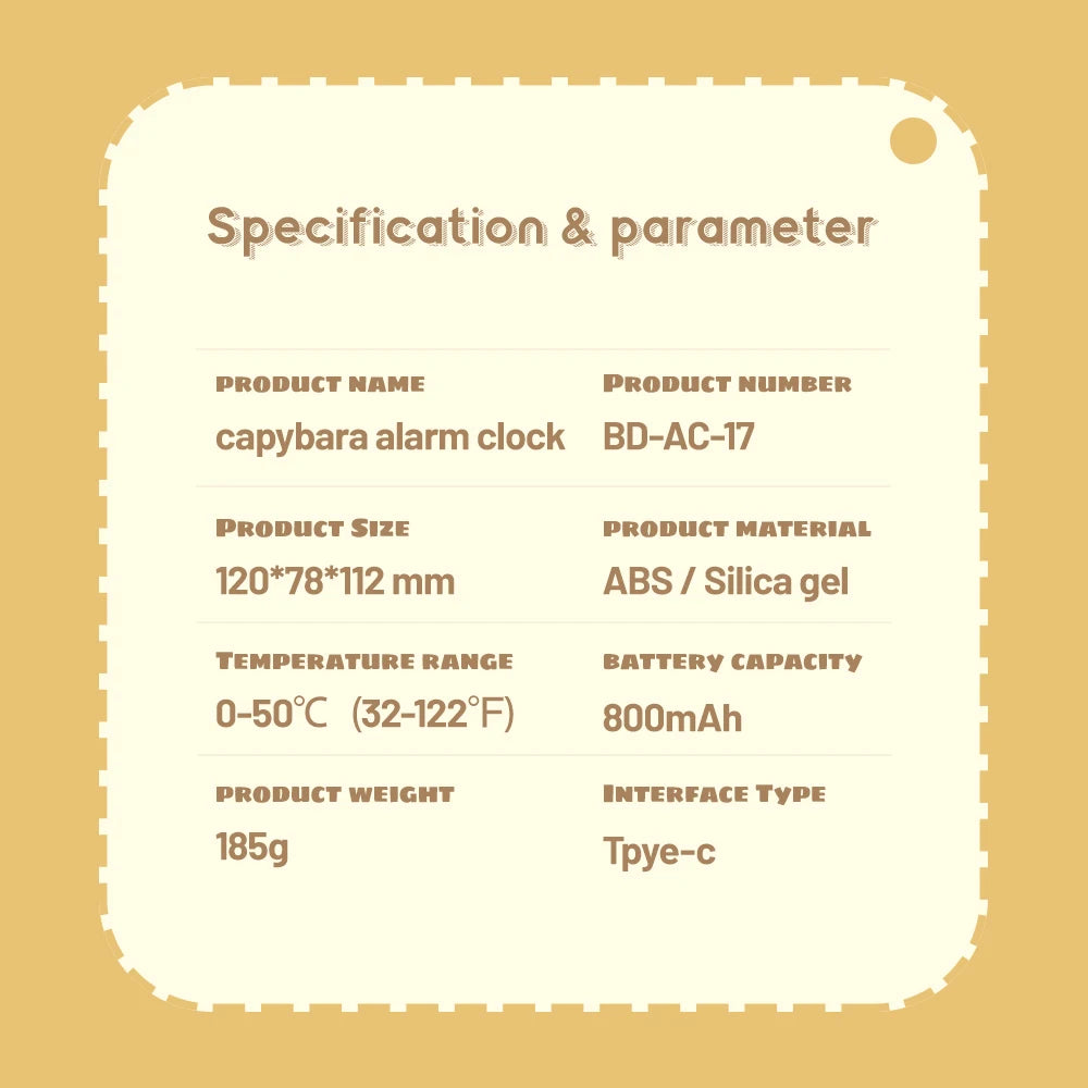 Cute Capybara Bedside Alarm