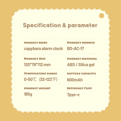 Cute Capybara Bedside Alarm