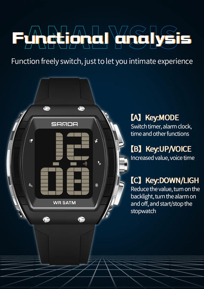 SANDA Fashion Men's Digital Watch