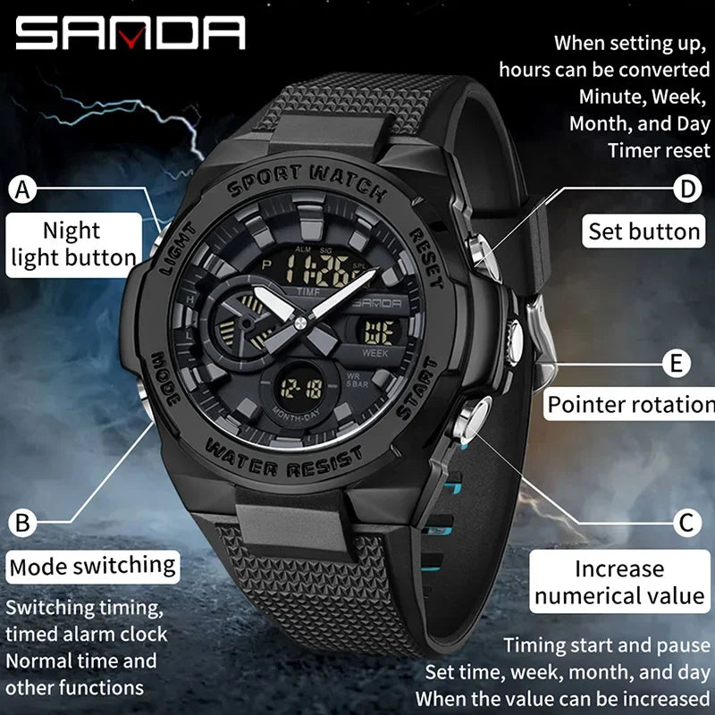 Fashion SANDA Mens Sport watch