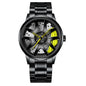 Rotating Car Rim Stainless Steel Watch